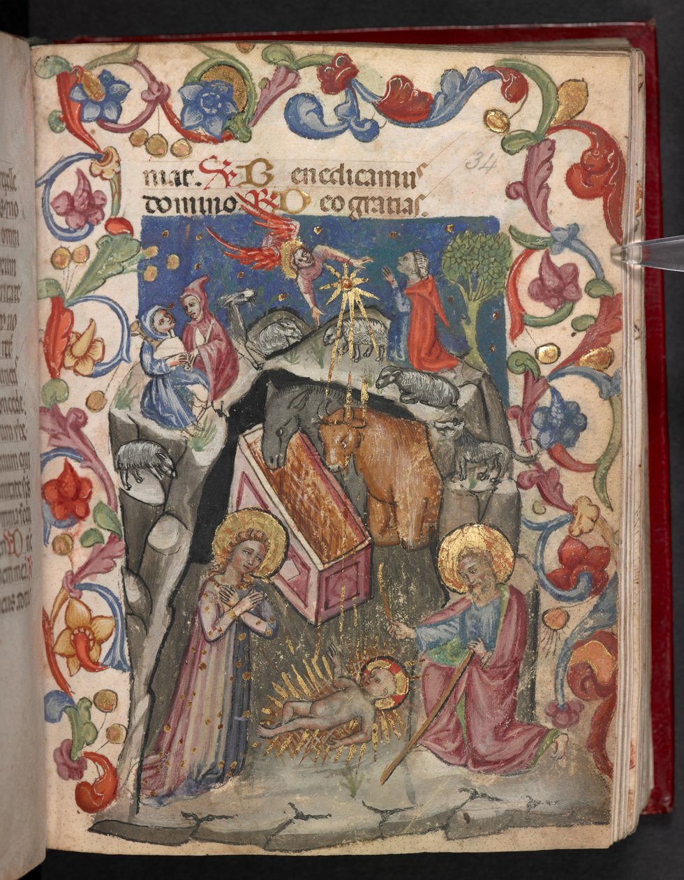Add. 17466, f.34r De Geboorte door English School