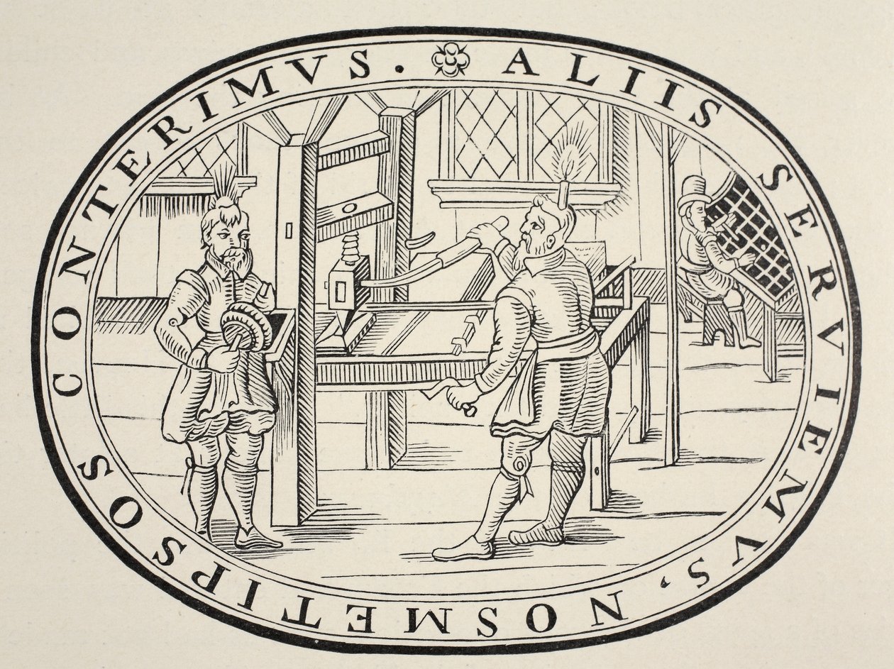 Een Engelse drukkerij, 1619 door English School