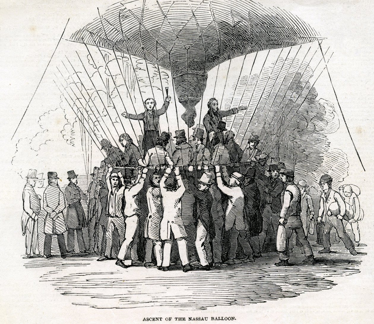 Opstijging van de Nassau-ballon door English School