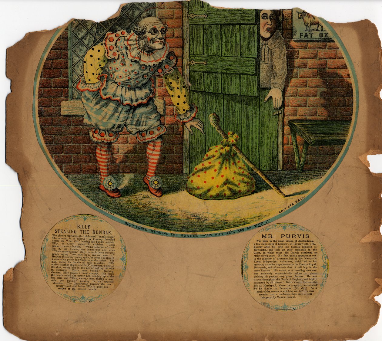 Billy Purvis steelt het pakket (kleur litho) door English School