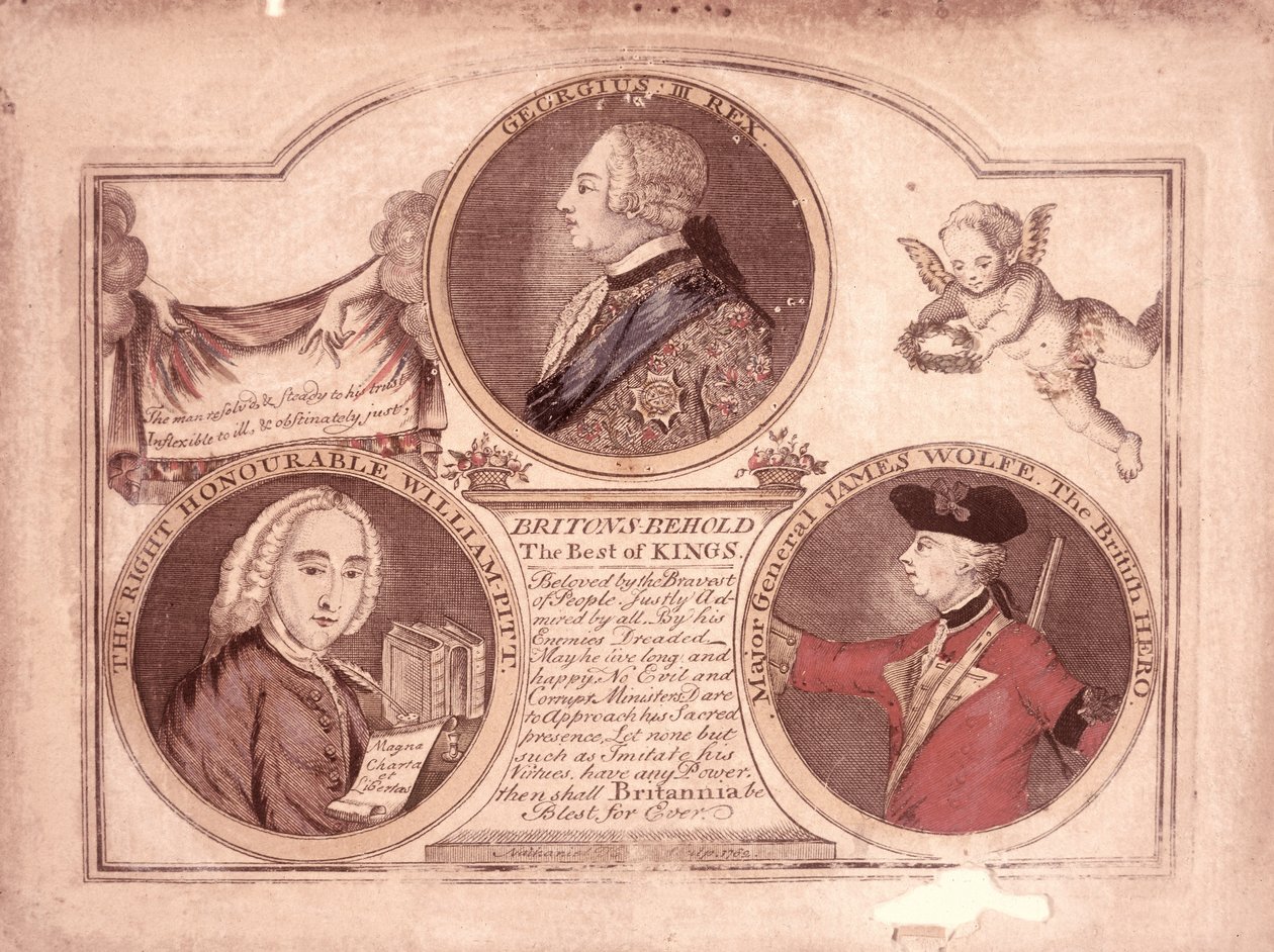 Britten aanschouw de beste van koningen..., 1762 door English School