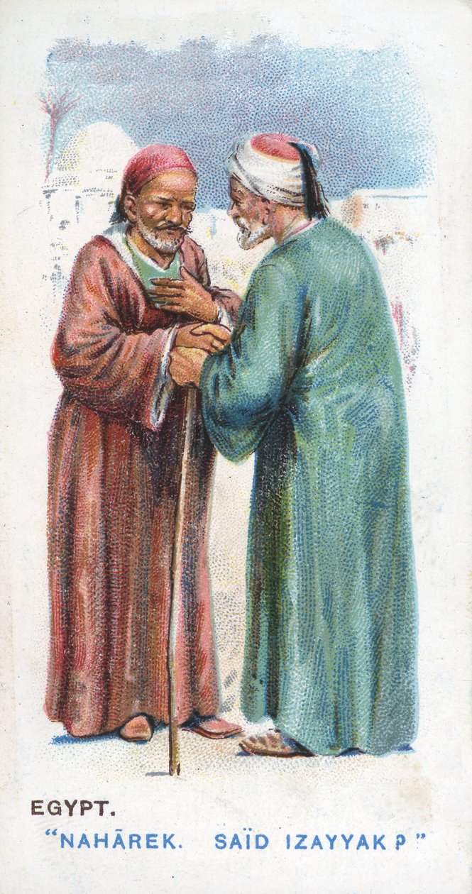 Gebruikelijke groet in Egypte, 1907 door English School