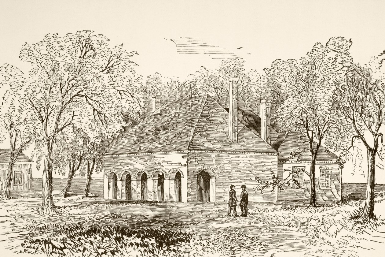 Hanover Court House, Virginia (litho) door English School