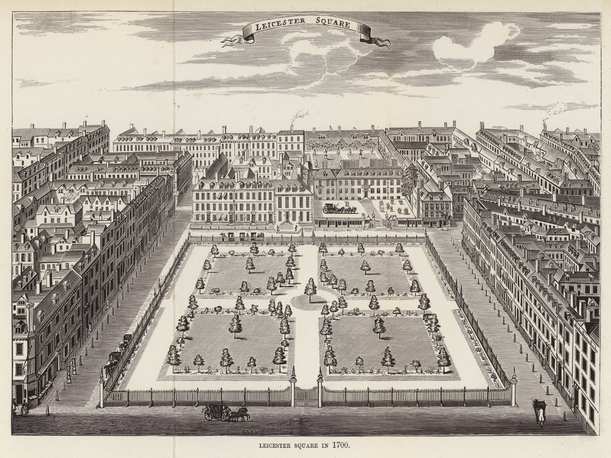 Leicester Square in 1700 door English School