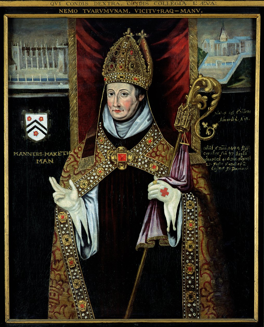 Portret van William van Wykeham (1325-1404) door English School