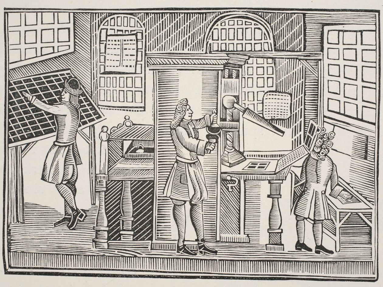 Drukkerij, c.1710 door English School