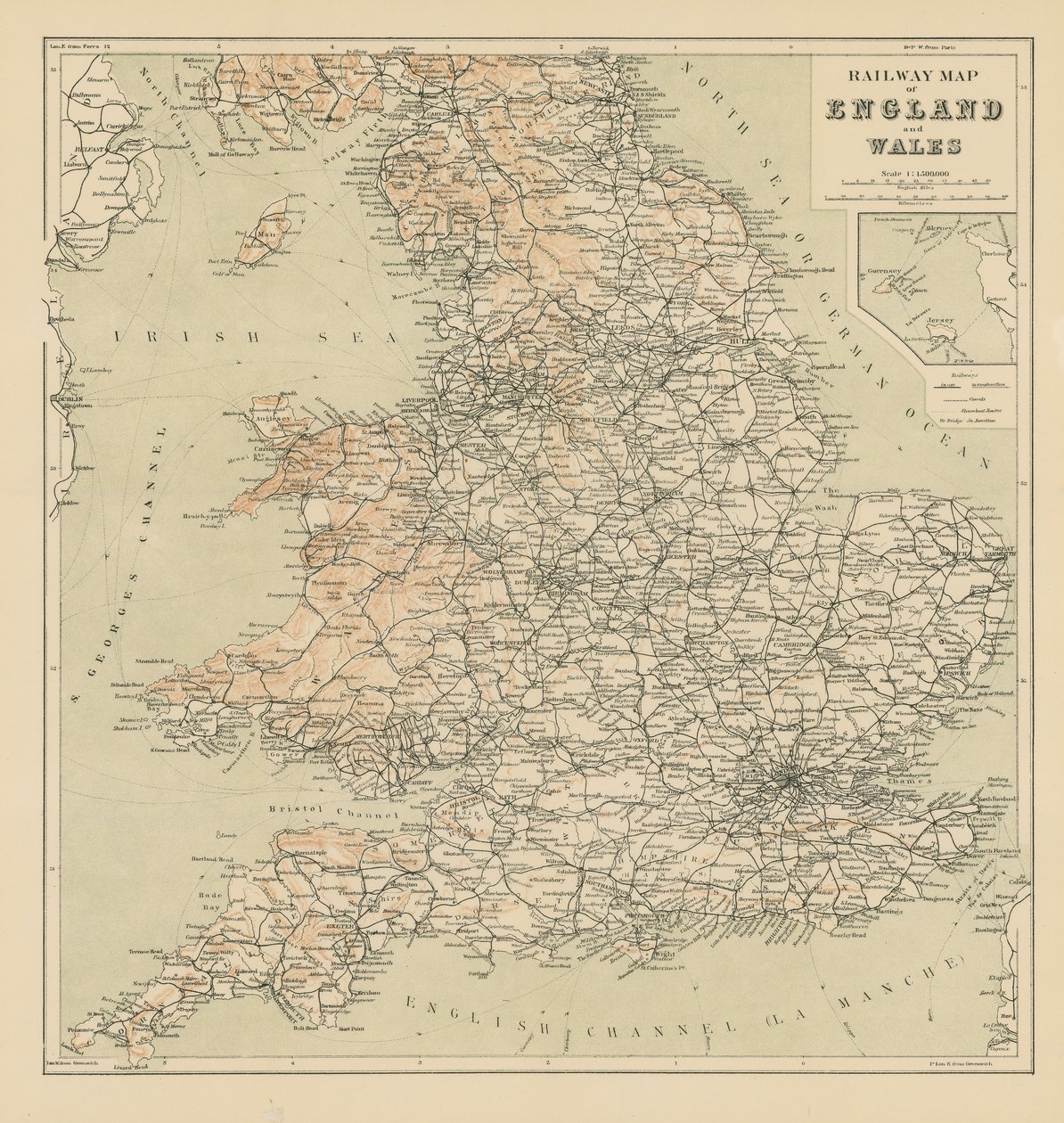 Spoorkaart van Engeland en Wales door English School