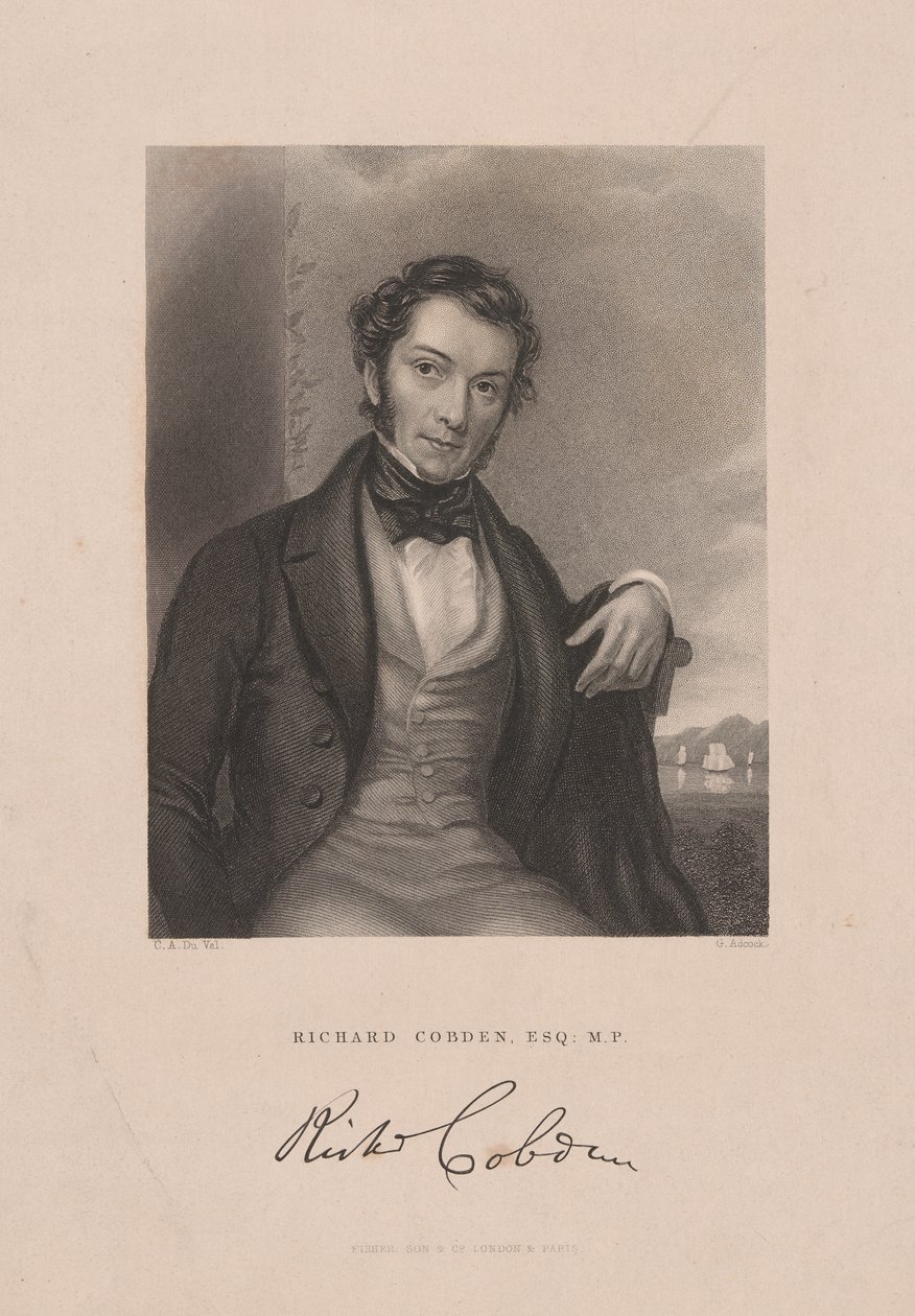 Richard Cobden, ca. 1843 (gravure) door English School
