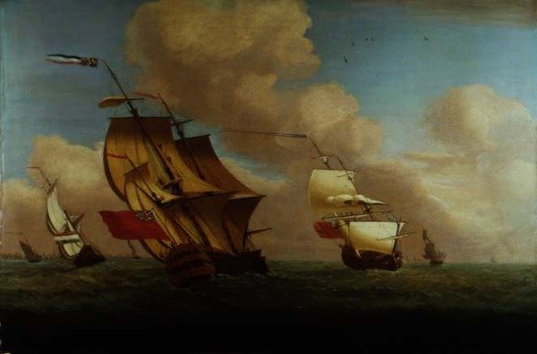 Scheepvaartscène door English School
