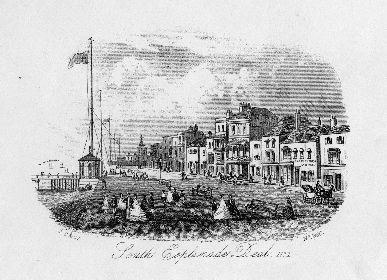 Zuid Esplanade, Deal (gravure) door English School