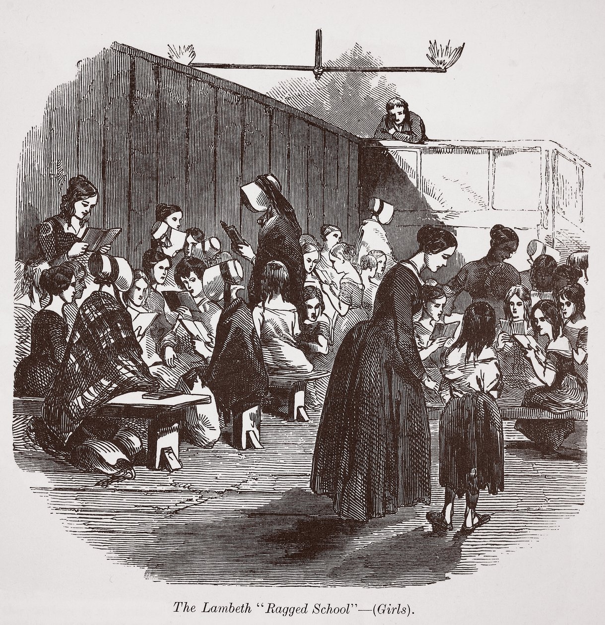 De Lambeth Ragged School (meisjes) door English School