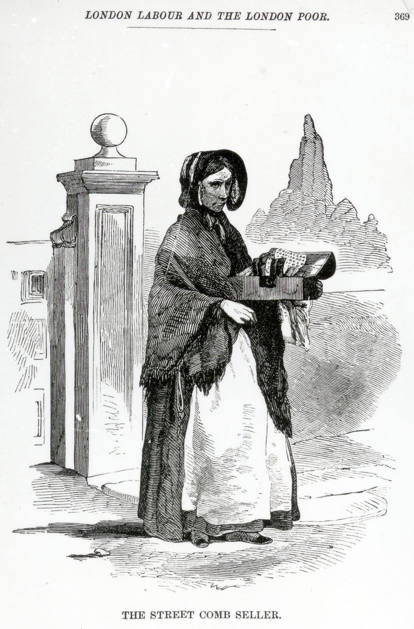 De Straatkamverkoper, c.1840 door English School