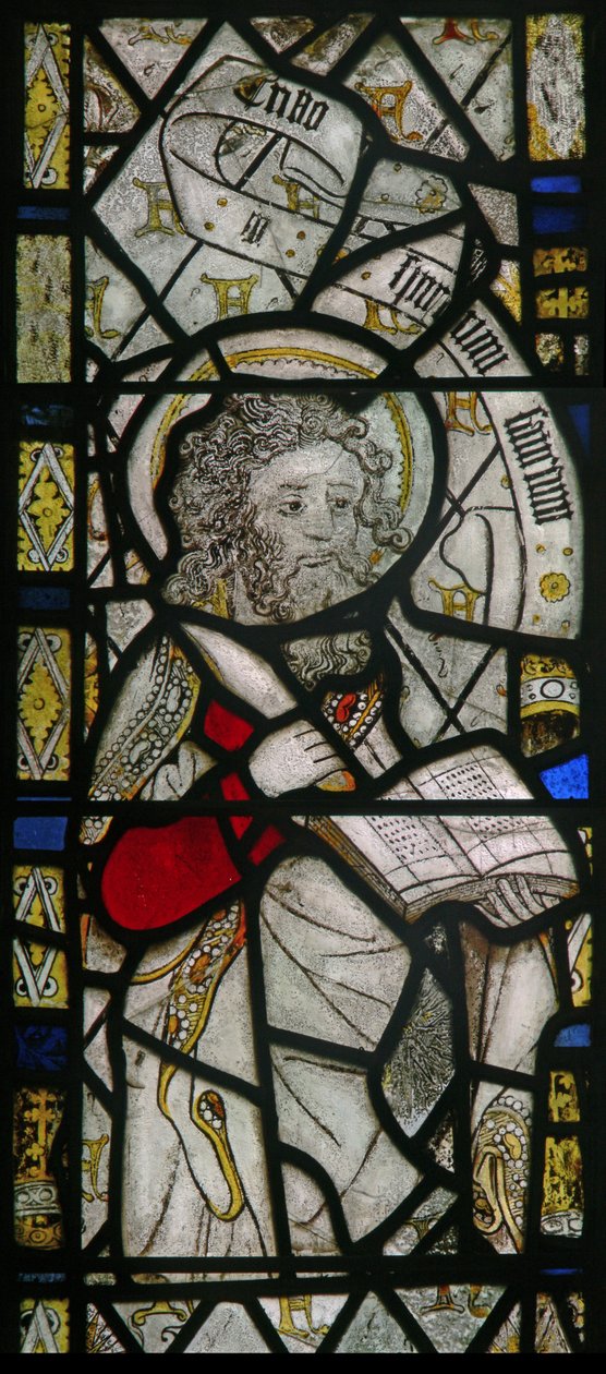 Het oostelijke raam met St. Bartholomeüs door English School