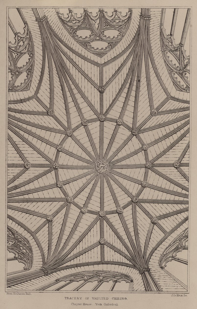 Tracering van gewelfde plafonds (gravure) door English School