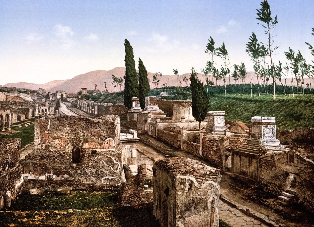 Uitzicht op Pompeii door English School