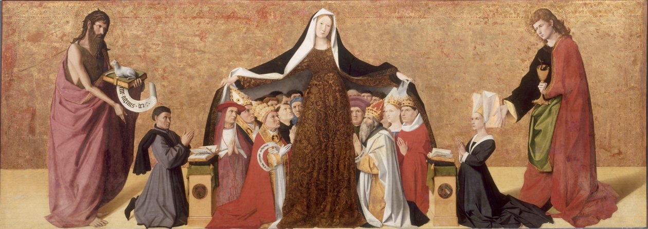 Schutzmantelmadonna van de Familie Cadard door Enguerrand Quarton