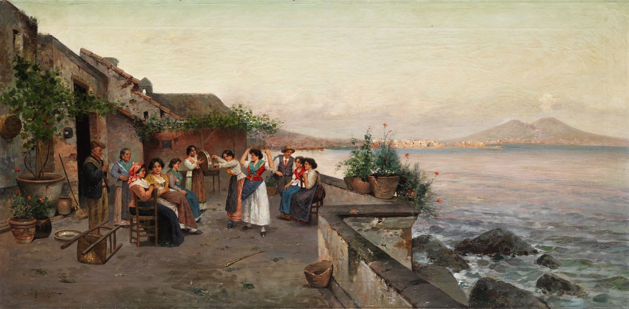 Tarantella-dans in Napels door Enrico Forlenza