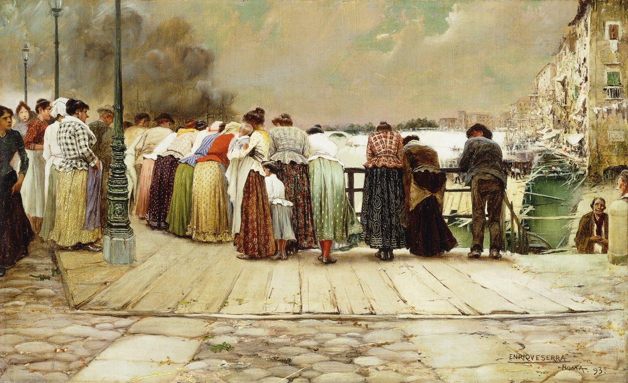 Op de brug, 1893 door Enrique Serra