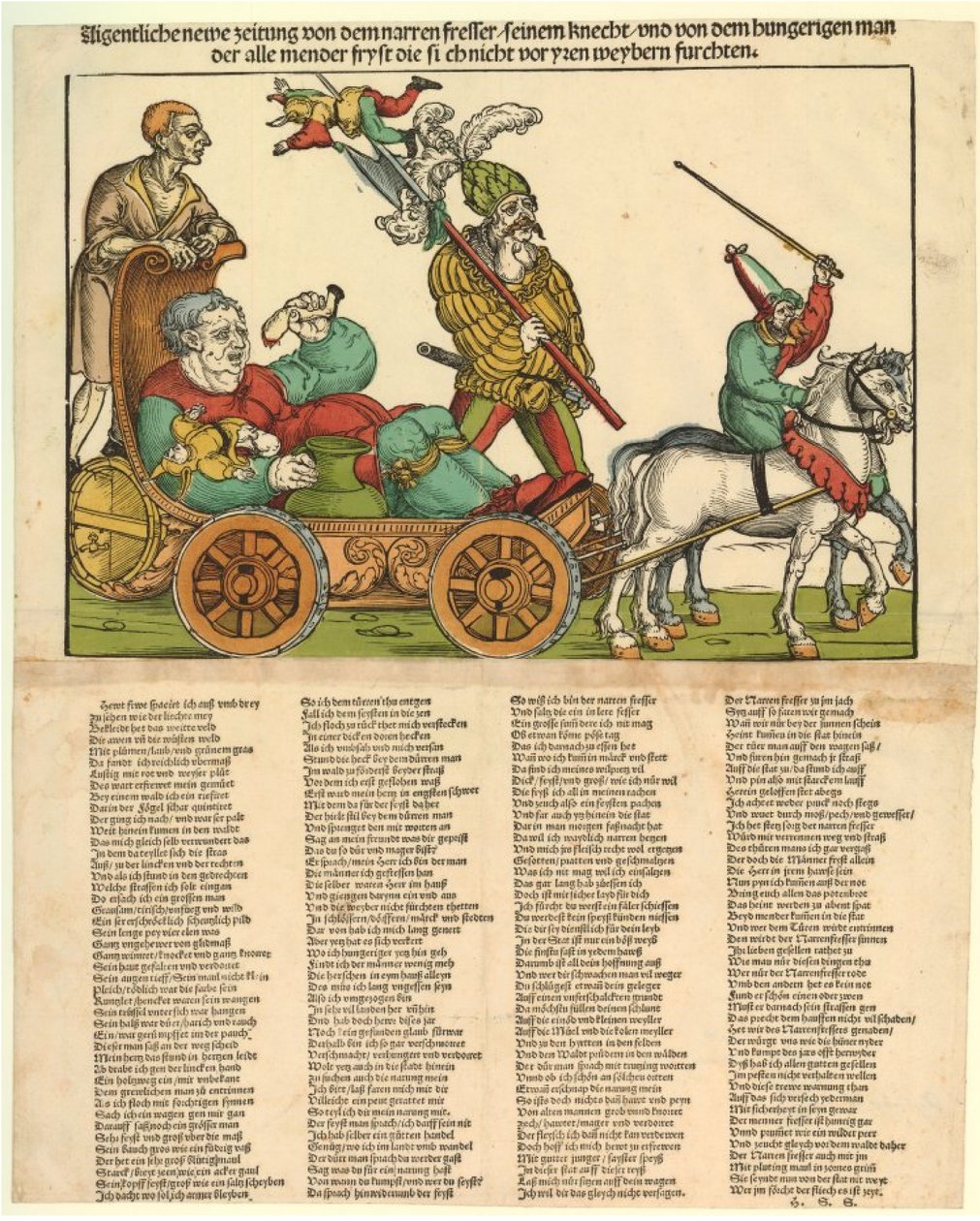Aigentliche newe zeitung von dem narren fresser door Erhard Schon