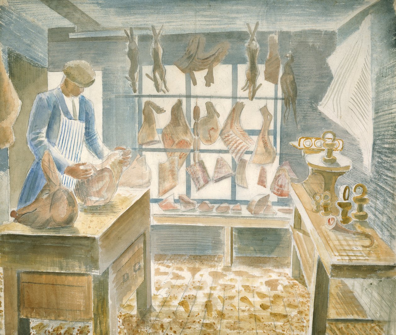 De slagerij door Eric Ravilious