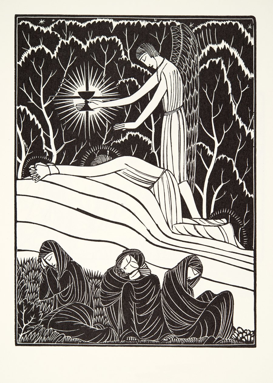 De doodsangst in de tuin door Eric Gill