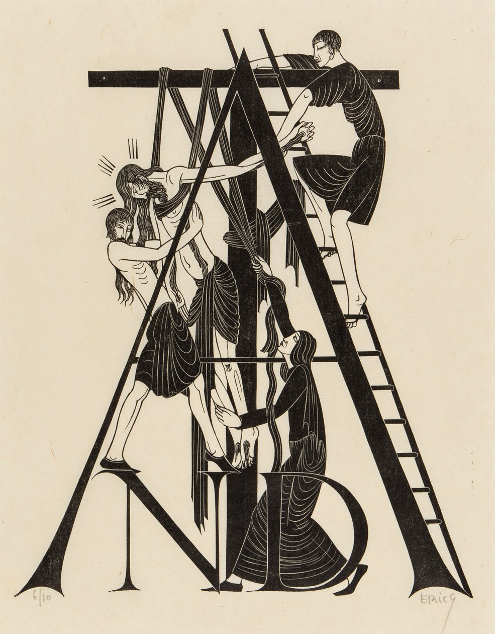 De kruisafneming door Eric Gill