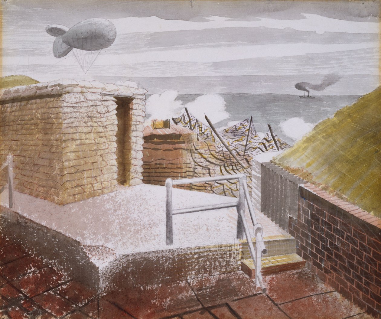 Kustverdediging, oktober 1941 door Eric Ravilious