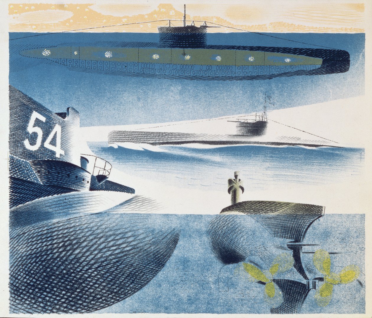 Verschillende aspecten van onderzeeërs, 1941 door Eric Ravilious