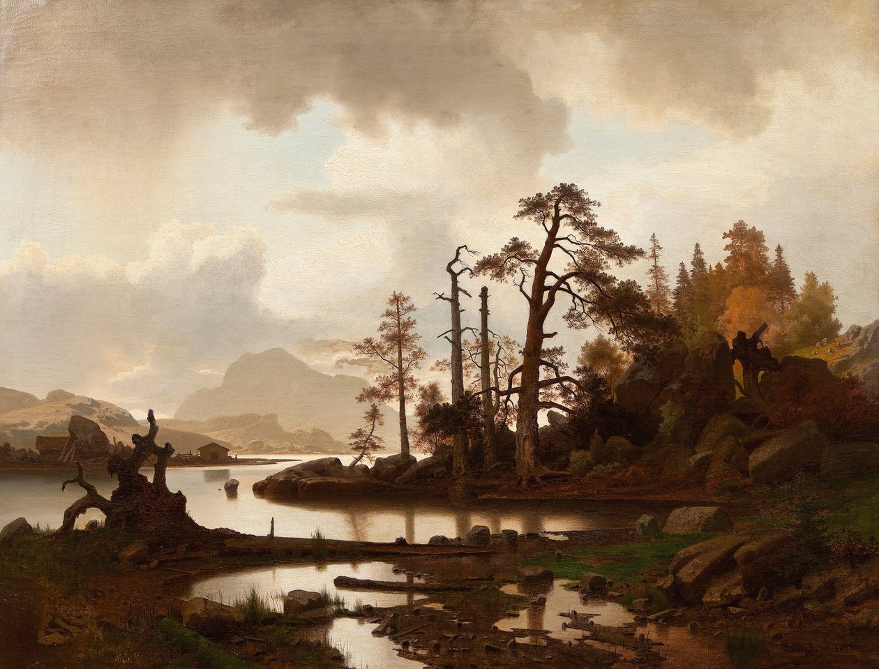 Boslandschap met meer door Erik Bodom
