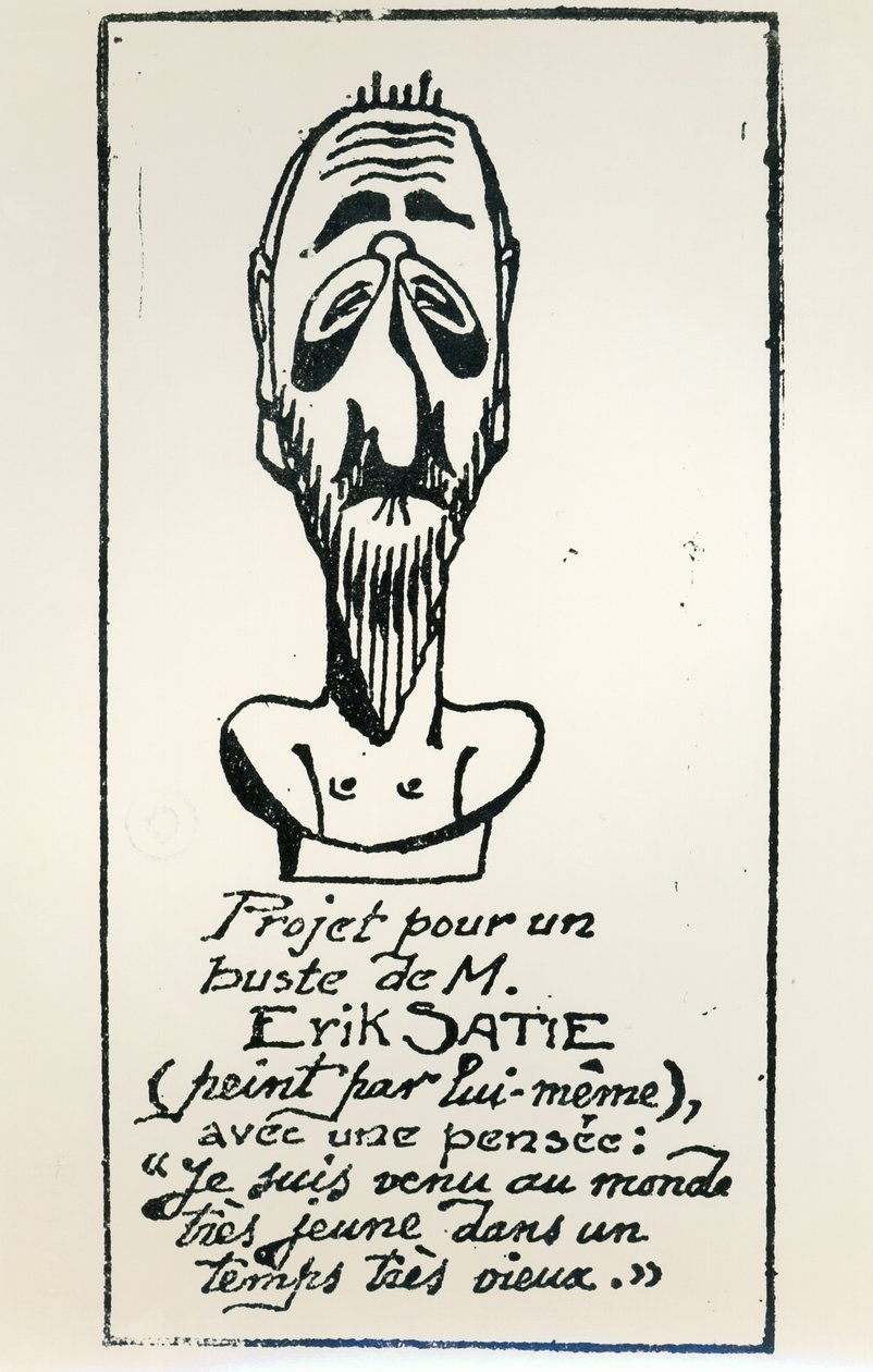 Zelfportret, begin 20e eeuw door Erik Satie