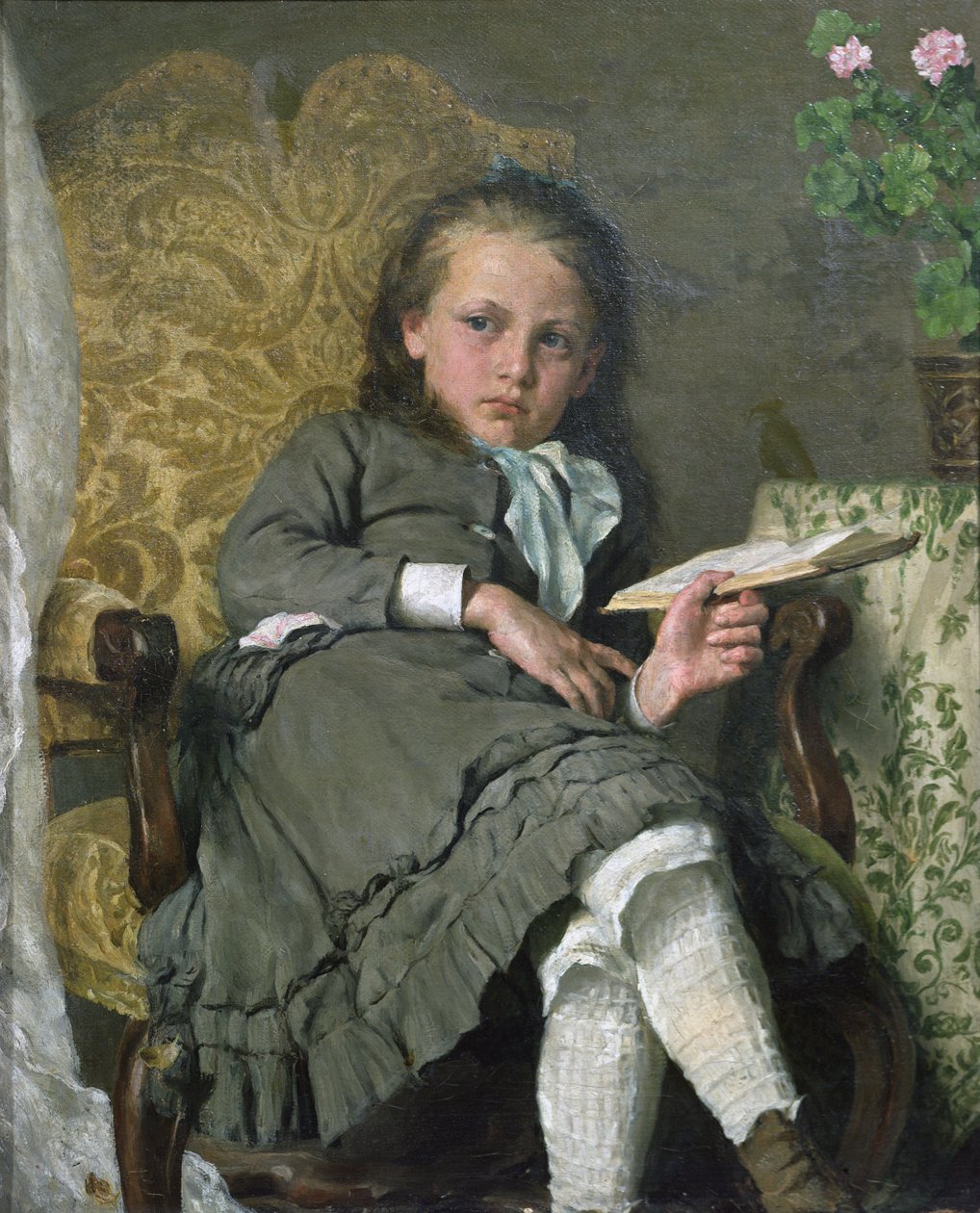 Meisje in stoel door Erik Theodor Werenskiold