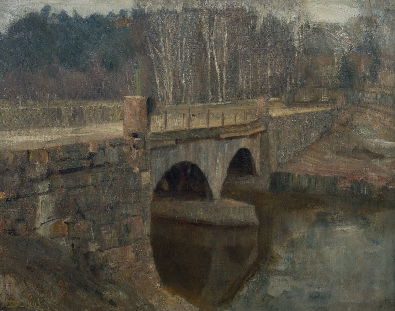 Lysaker brug door Erik Theodor Werenskiold