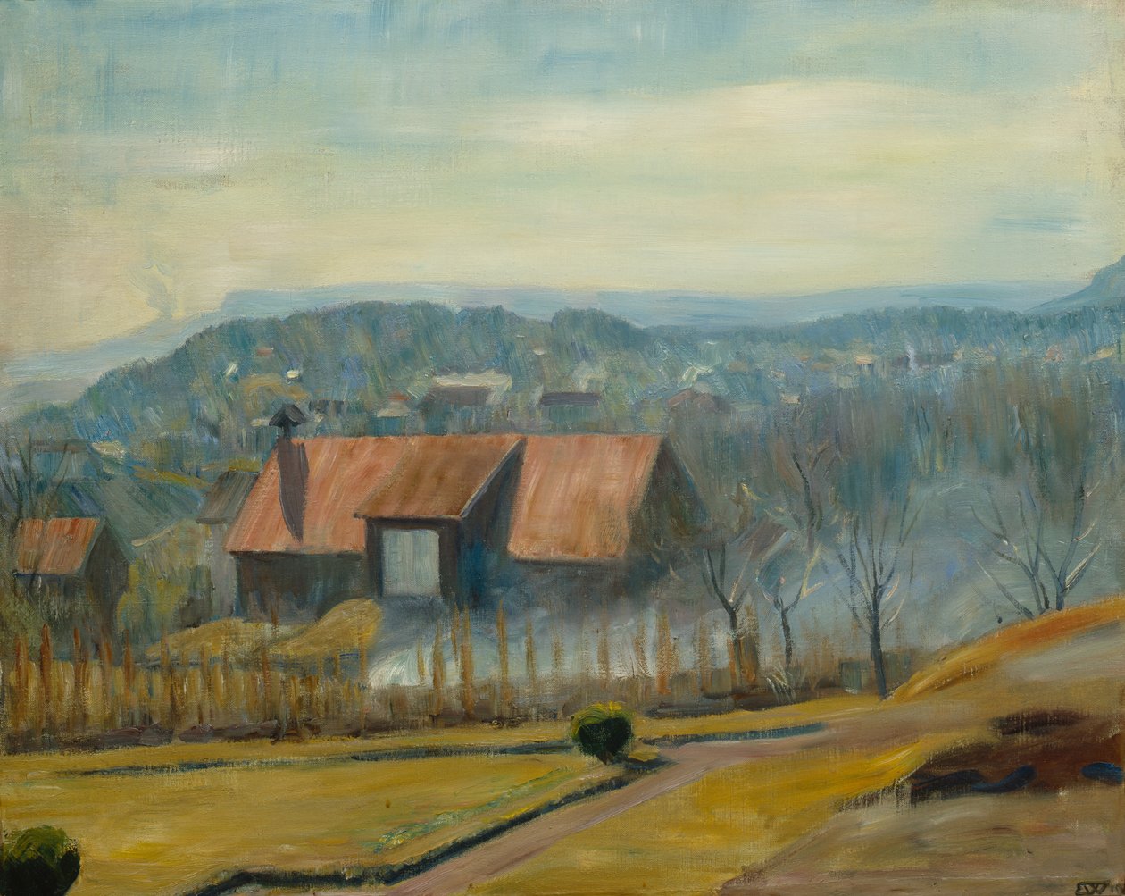 Skaugum heuvel. 1928 door Erik Theodor Werenskiold