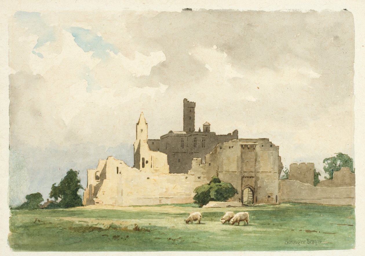 Kasteel van Warkworth door Ernest Benger or Berenger