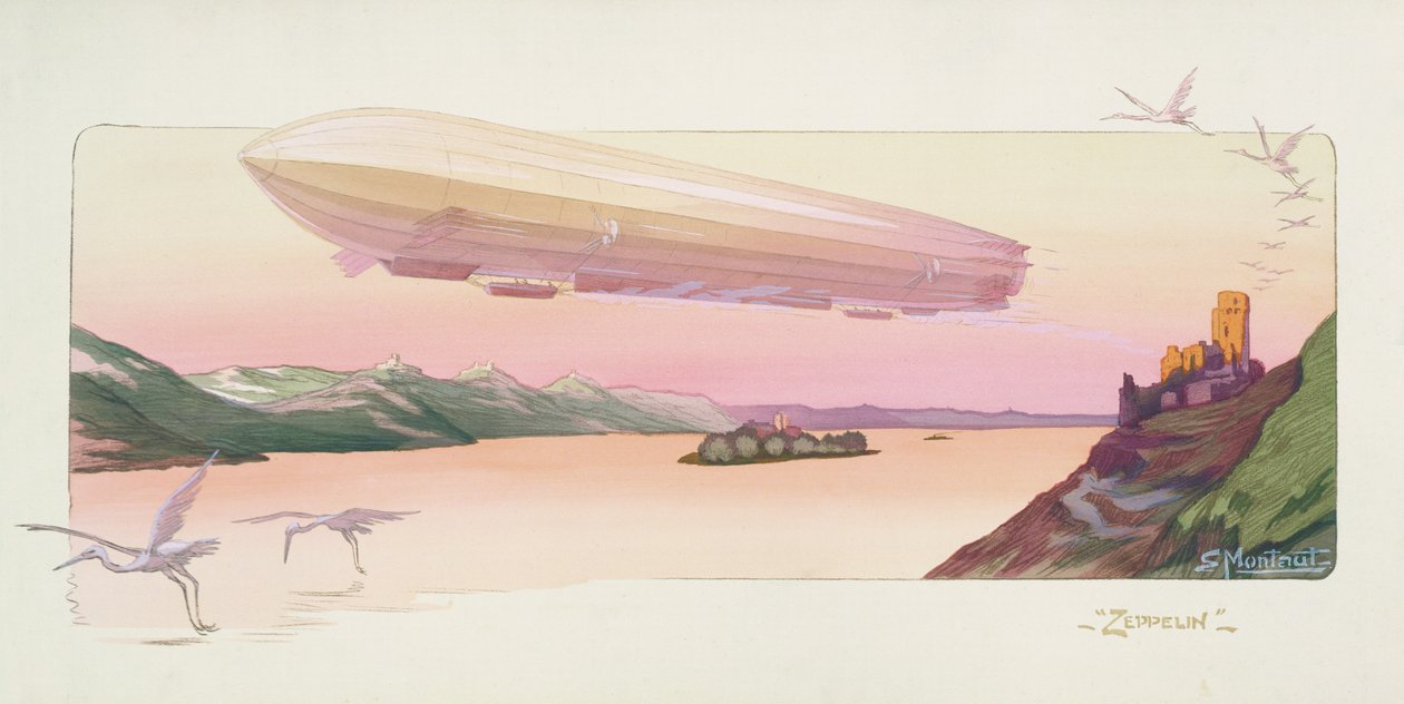 Zeppelin, gepubliceerd Parijs, 1914 door Ernest Montaut