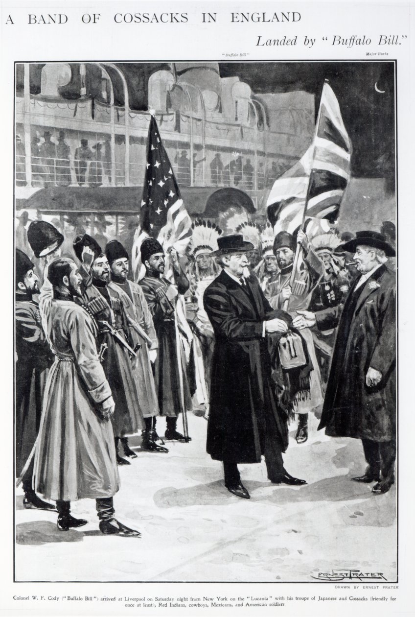 Kolonel W.F. Cody (Buffalo Bill) Aankomst in Liverpool door Ernest Prater