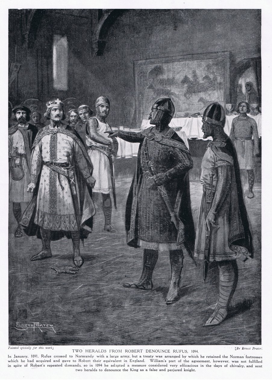 Twee herauten van Robert veroordelen Rufus AD1094, jaren 1920 door Ernest Prater