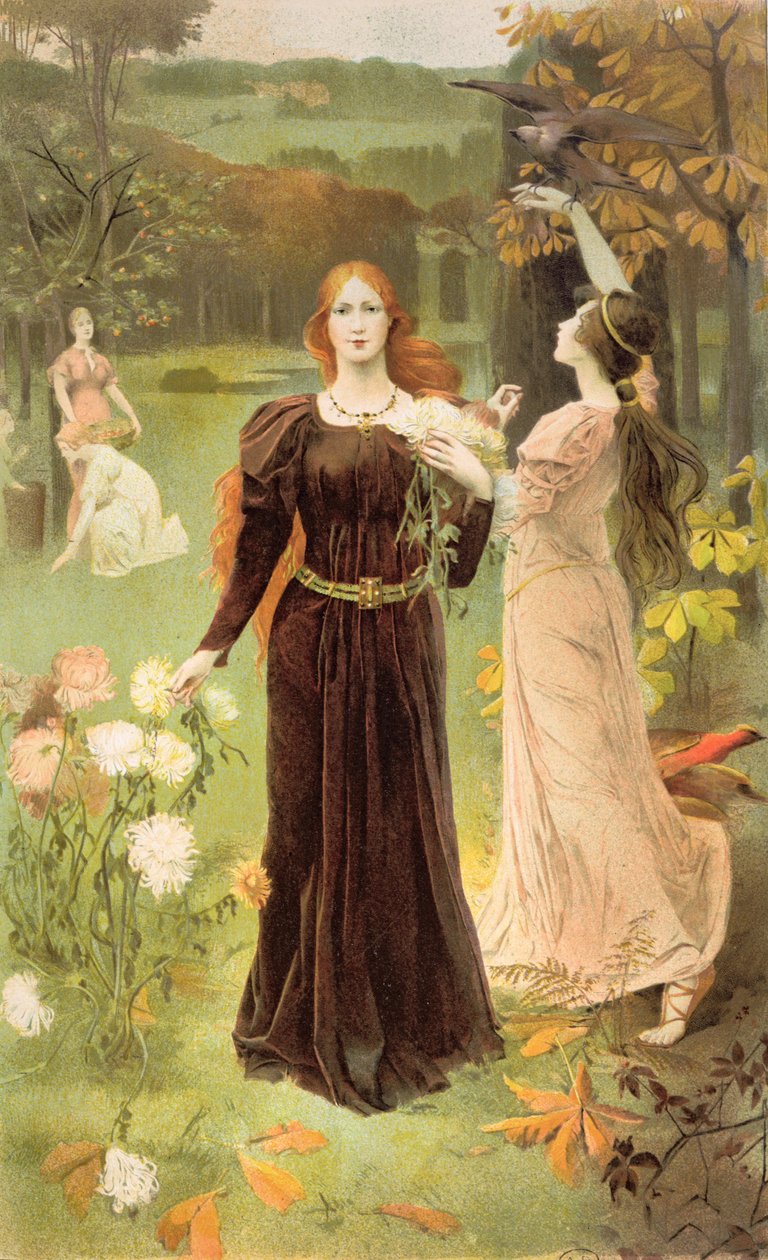 Herfst, plaat 50 uit het derde deel van Album de la Decoration, c.1900 door Ernest de Bonnencontre