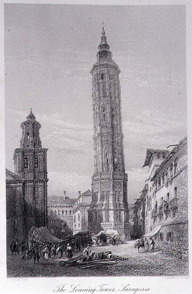 De scheve toren, Saragossa door Ernest (after) George