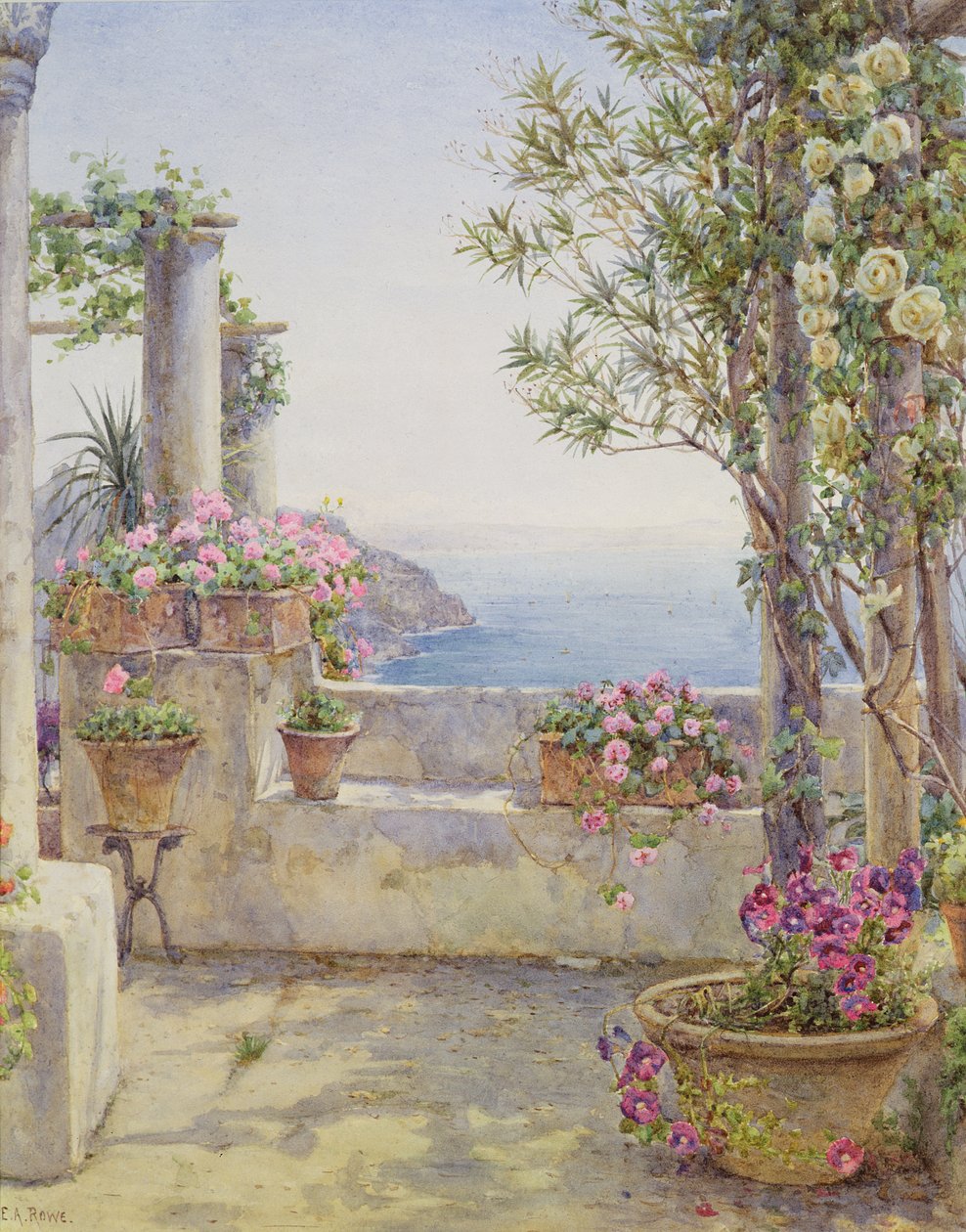 Een Italiaans balkon door Ernest Arthur Rowe
