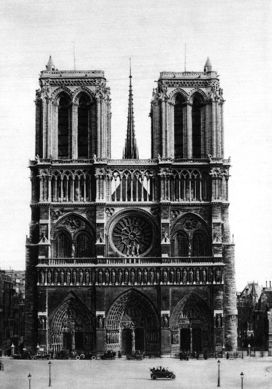 Vooraanzicht van de Notre Dame, Parijs door Ernest Flammarion