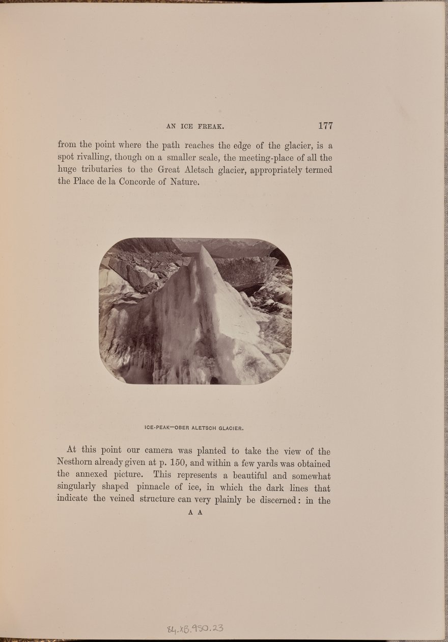 Ijspiek - Bovenste Aletschgletsjer door Ernest H. Edwards