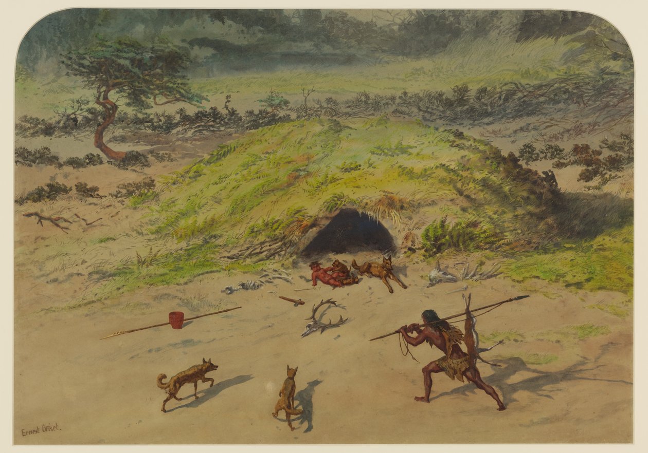 Prehistorische Scene door Ernest Henry Griset