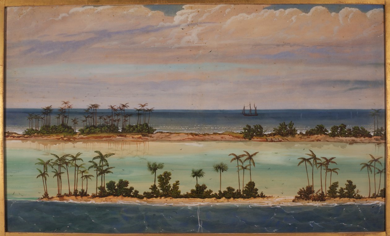 Drieluik van een atol, 1871 door Ernest Henry Griset