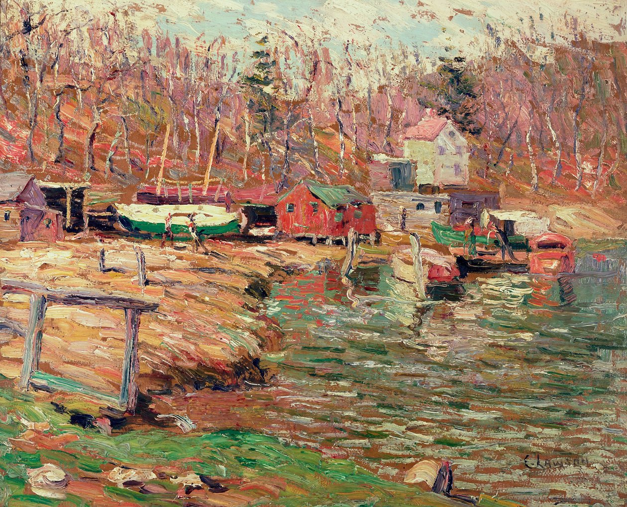 Harlem Rivierscène door Ernest Lawson
