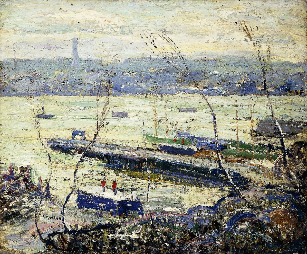 Aan de Hudson door Ernest Lawson
