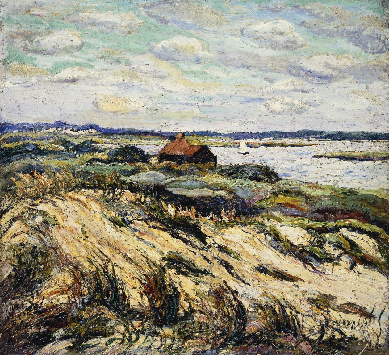 Hut aan de baai door Ernest Lawson