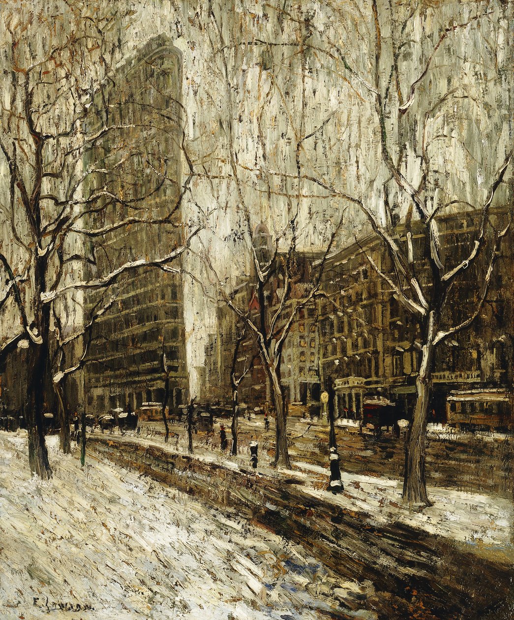 Het Flatiron Building, New York door Ernest Lawson