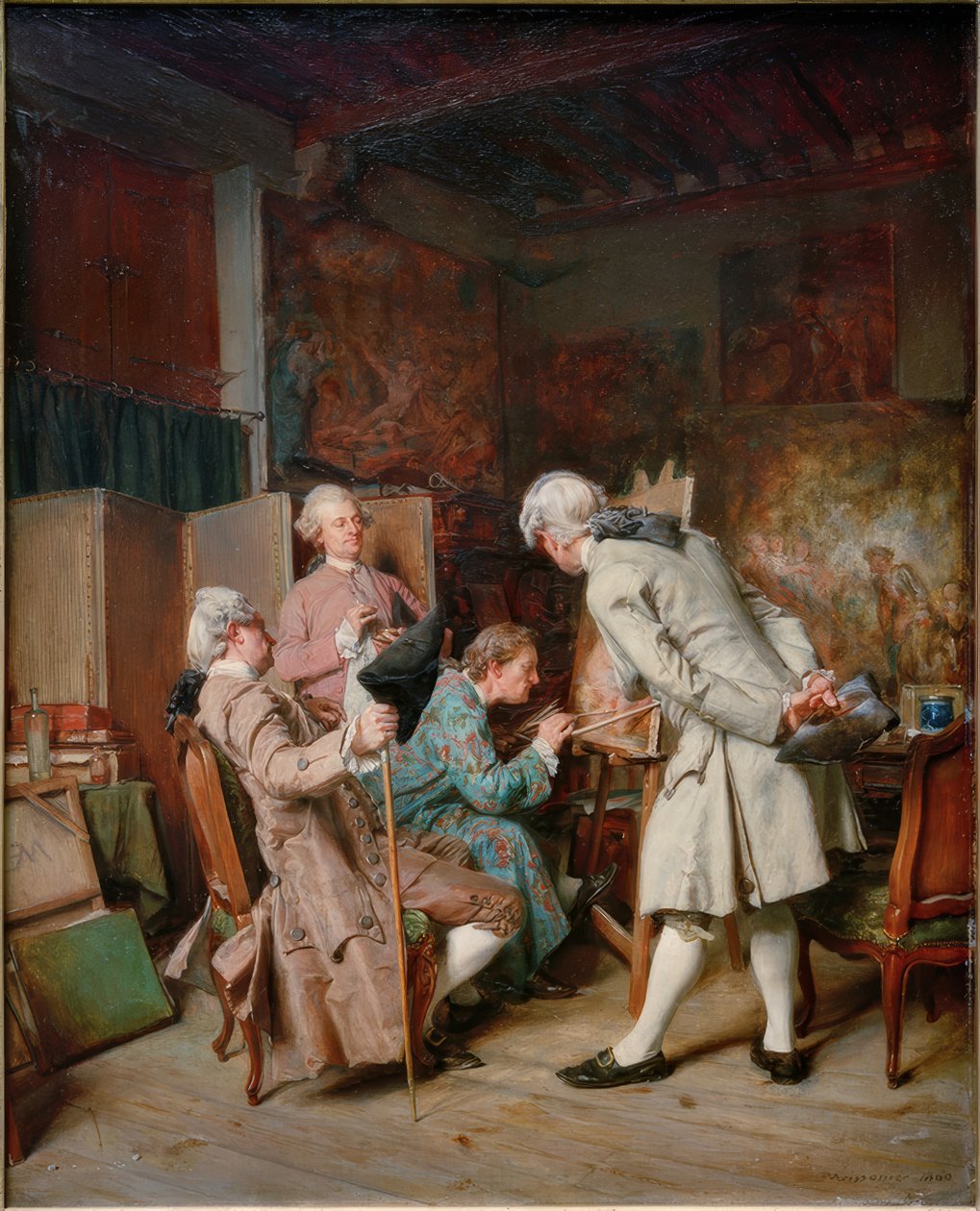 De liefhebbers van schilderkunst door Ernest Meissonier