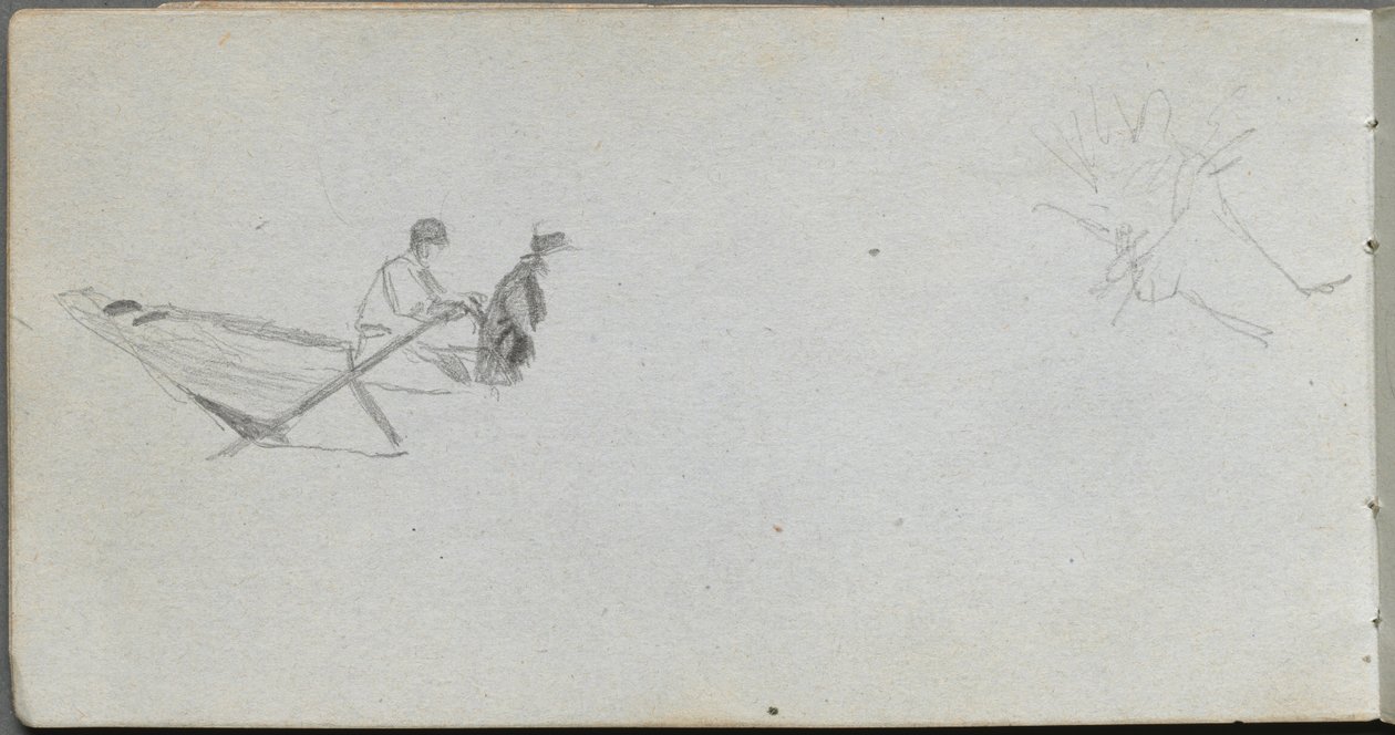 Schetsboek, pagina 04: Figuren in een boot door Jean Louis Ernest Meissonier